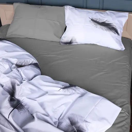 Простирадло MirSon Сатин 22-1400 Feather Touch 150х220 см (2200010566437)