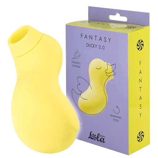 Вакуумний стимулятор клітора Fantasy Ducky 8,3 см (жовтий) - фото 5