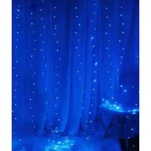 Новогодняя светодиодная гирлянда-штора Роса 2x2 м с 160 синими LED лампочками и питанием USB - фото 1
