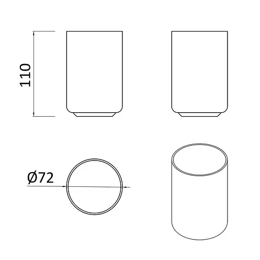 Стакан для ванной комнаты RJ Poznan пластик/дерево white RJAC025-05WO белый - фото 2