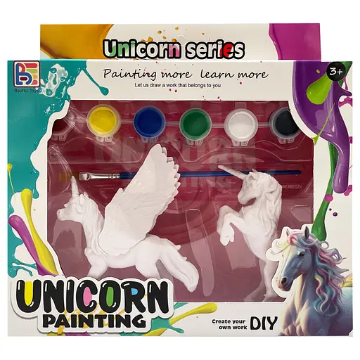 Набор для творчества Гипсовая раскраска "Unicorn" T59-1(Unicorn1) 2 фигурки, краски 6 цветов