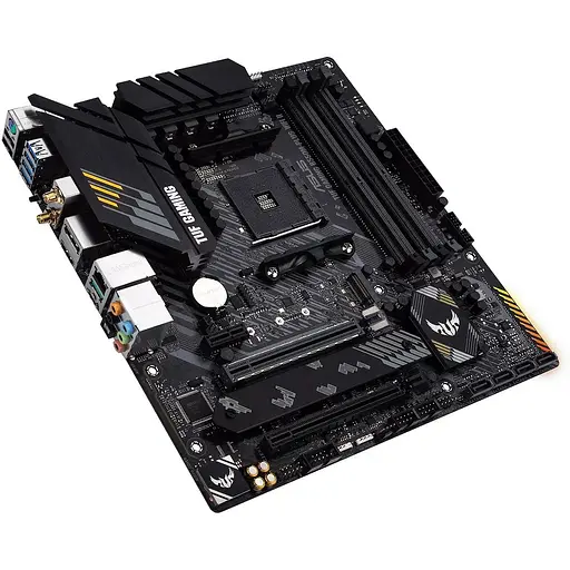 Материнская плата Asus TUF Gaming AM4 (B550) B550M-PLUS WIFI II, B550, 4xDDR4, CrossFire, Int.Video(CPU), 4xSATA3, 2xM.2, 1xPCI-E 16x 4.0, 1xPCI-E 16x 3.0, 1xPCI-E 1x 3.0, ALC S1200A, RTL8125B, WiFi 6, Bluetooth 5.2, 8xUSB3.2/6xUSB2.0, HDMI/DP, MicroATX - фото 4