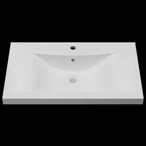 Раковина матова врізна Amidicon Liza 80 802x480 з литого каменю LIZA_80_MAT, Білий матовий - фото 1