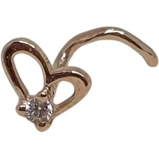 Золота сережка-пірсинг Dear в ніс Dear з фіанітом. 1052.1