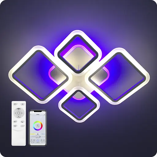 Люстра світлодіодна 517 Xlight RGB з пультом 90Вт Білий (02032) - фото 6