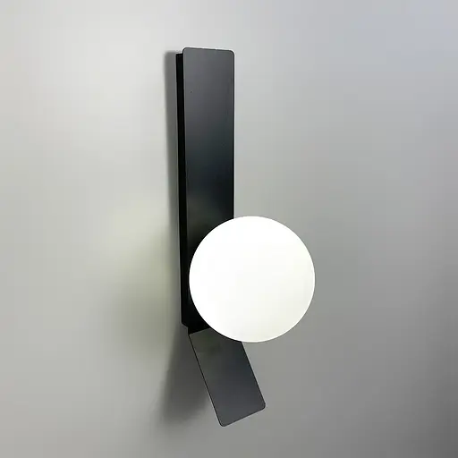 Бра із білим плафоном у чорному корпусі 40 см Арт. W 086/1 BK Line F - фото 3