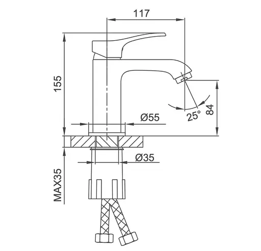 Смеситель для умывальника Frap F1075 Хром - фото 3