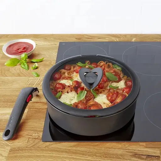 Tefal Набор стеклянных крышек Ingenio 16 см 18 см 20 см стекло пластик черный - фото 5