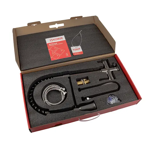 Смеситель для кухни на две воды с гибким изливом Koer KB-72025-07 KR5016 Графит - фото 9