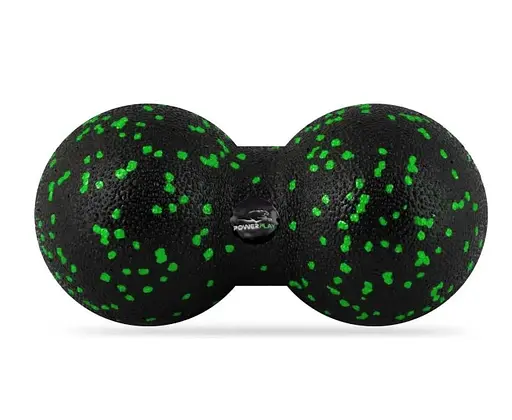 Набір для масажу та йоги PowerPlay PP_4095 EPP (Ролик 45*15 + 2-ва мячі) Green + гумка 5.5 кг (PP_4095_Green) - фото 4