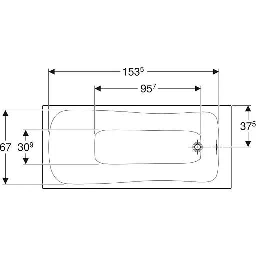 Ванна акриловая Gebert Selnova 170x75 554.285.01.1 + ножки Белый - фото 4