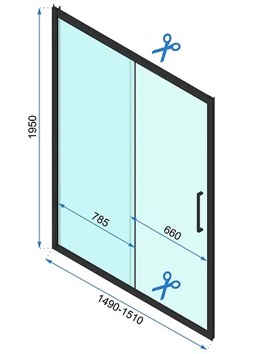 Душова кабіна Rea Rapid Slide 80x150 black REA-K6421 + REA-K6405, Чорний матовий, Універсальна, прозорий - фото 6