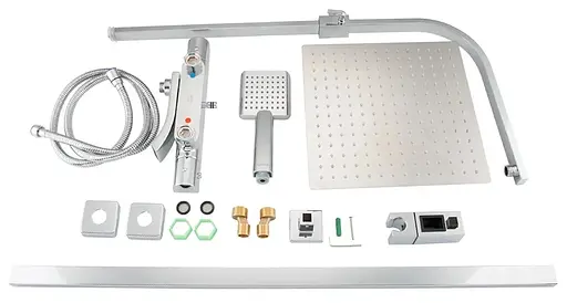 Душова система з термостатом Gappo G2407-40, вилив - перемикач на лійку, хром - фото 6