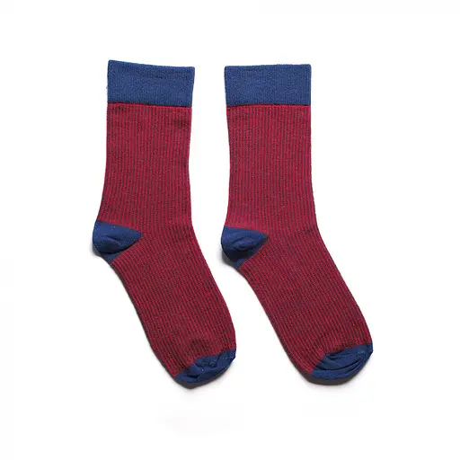 Носки с принтом цветные полосы высокие бесшовные воздухопроницаемые качественные ORGANIC cotton JILL ANTONY Малиновый, 42-43 - фото 1