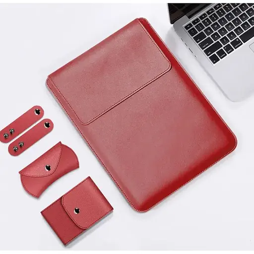 Чохол-конверт DK Leather 4в1 Envelope Kit для Apple MacBook Pro 15" 2008-2012 (A1286) (09683) red - фото 2