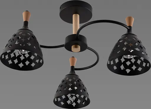 Люстра декоративна V XA1515/3 BK+WOOD