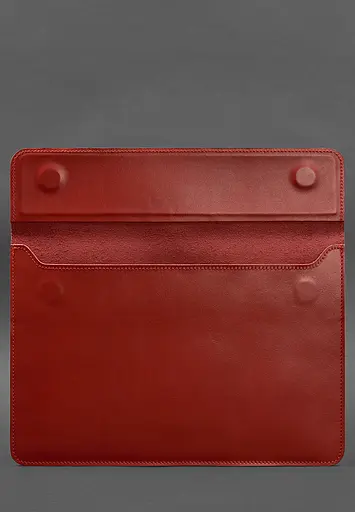 Кожаный чехол-конверт BlankNote на магнитах для MacBook Pro 16" Красный - фото 3