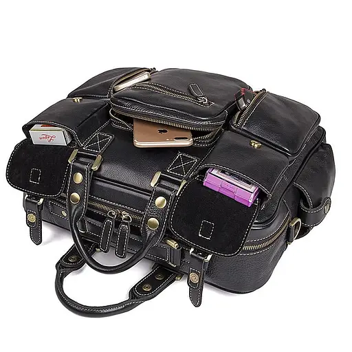 Чоловіча шкіряна сумка Vintage 42 см sum0013935 - фото 8