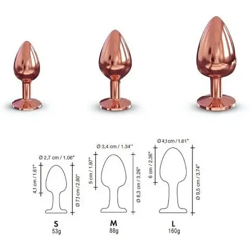 Металева анальна пробка Dorcel - Diamond Plug Rose Gold із прикрасою у вигляді кристалу S - фото 6