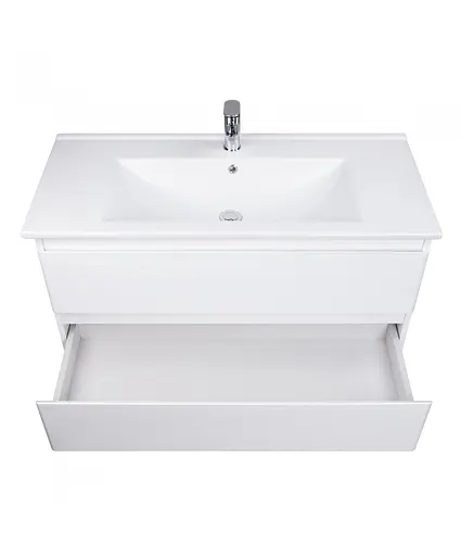 Тумба Мойдодир Сорренто 100-A Білий у ванну з умивальником Creavit Su-100 Білий - фото 7