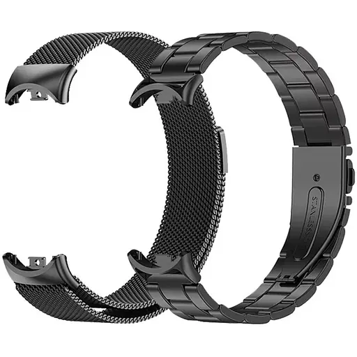 Комплект ремінці Tamister для фітнес-браслета Xiaomi Mi Band 8 та 9 Bead design - Milanese design Black