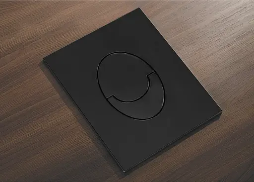 Панель змиву пластикова Koer KT-0606-05 157x198x3mm, кнопка закруглена KR5343, Чорний матовий - фото 5