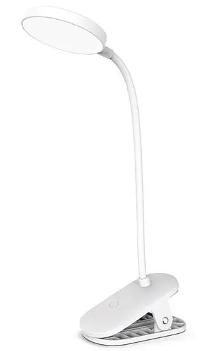 Настільна лампа ColorWay Flexible & Clip 2 із вбудованим акумулятором біла (CW-DL10FCB-W) - фото 1