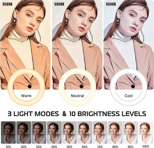 Мобільне кріплення для телефону ULANZI з 10-дюймовим кільцевим світлом для селфі, настільна підставка - фото 6