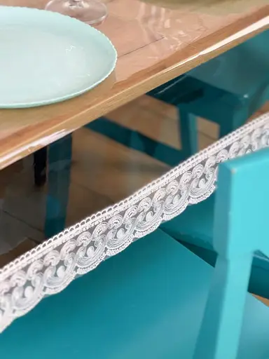 Силиконовая скатерть с кремовым кружевом Арка 7 см 350х190 см - фото 3