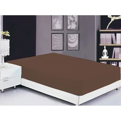 Простирадло на резинці TAG Tekstil Mustang 180х200х20 см коричневе 000163504