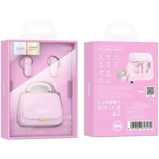 Наушники Hoco DES35 Dawn handbag BT headset Pink - фото 5