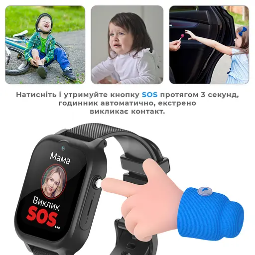 Дитячий смарт-годинник JETIX G99 зі змінним корпусом, GPS, 4G Відеодзвінком і вологозахистом (Black) - фото 5