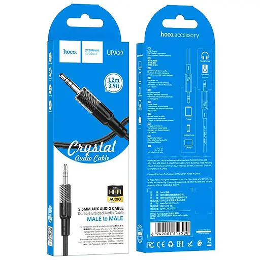 Кабель Hoco Spirit transparent AUX аудио кабель UPA27 1.2 м - фото 3