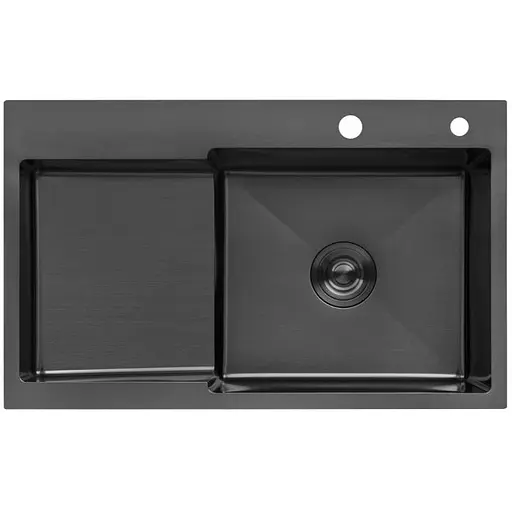 Кухонная мойка Kroner KRP PVD Schwarze - 7848RHM (3,0/1,0 мм) (CV030024) - фото 1