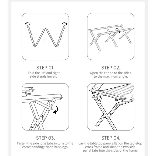 Стол складной туристический Naturehike Simple Star T01 CNK2550JJ018 (89х60 см) углеродистая сталь Бежевый - фото 8