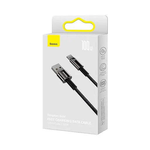 Кабель Baseus Type-C Tungsten Gold Fast Charging Data Cable 2 м 100W - фото 2