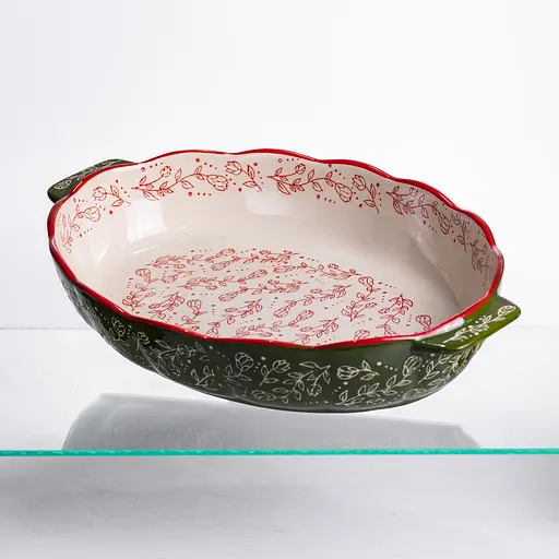 Форма для запекания Vintage 40×25×6.5 (см) овальная форма для выпекания в духовке с ручками Зеленый Yiwu HM05-04 - фото 7