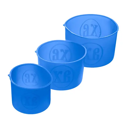 Набір з 3 силіконових форм для випікання великодньої випічки пасхи та пасок (паски) Ø20/12/15 см, A-plus Блакитний 86204 - фото 5