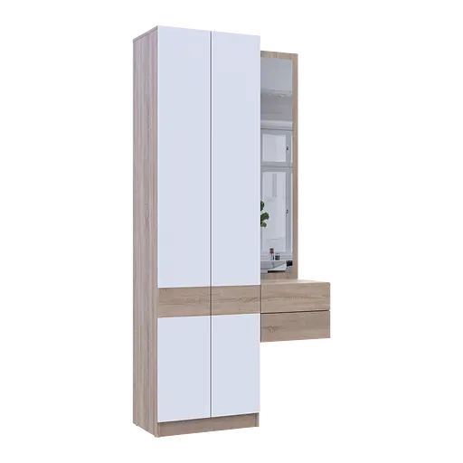 Прихожая Сола Doros 1+2 Дуб Сонома/Белый ДСП / зеркало 105х40х215 (42005150) - фото 8