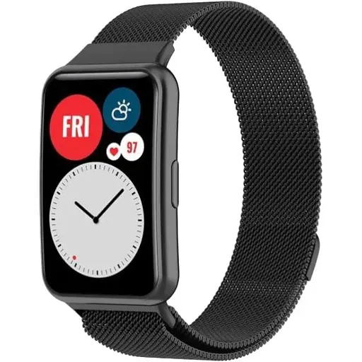 Ремешок DK для Huawei Fit / Fit SE Metal Milanese Loop Magnetic (black)