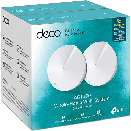 Mesh-система TP-Link mesh Deco M5 AC1300 2Pcs White 802.11ac (Deco M5-2-pack) - фото 9