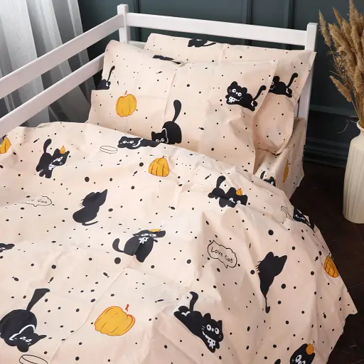 Комплект постільної білизни Mirson Kids Time 17-0856 Pumpkitty Бязь 110х140 см