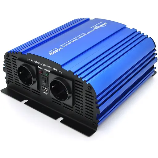 Інвертор напруги Tommatech MS-1500, 12V/220V, 1500W з апроксимованою синусоїдою, 2Shuko, USB, клемні дроти, 6 запобіжників, Q4