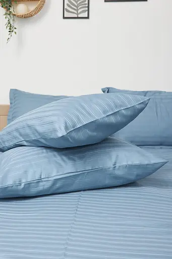 Комплект постельного белья Moon&Star евро 200х220 наволочки 4х50х70 Ultramarine Satin Stripe - фото 7