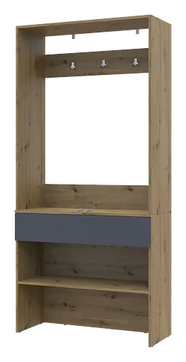 Прихожая Doros Сплит Дуб Артизан/Графит ДСП 94х39х200 (44900271) - фото 6