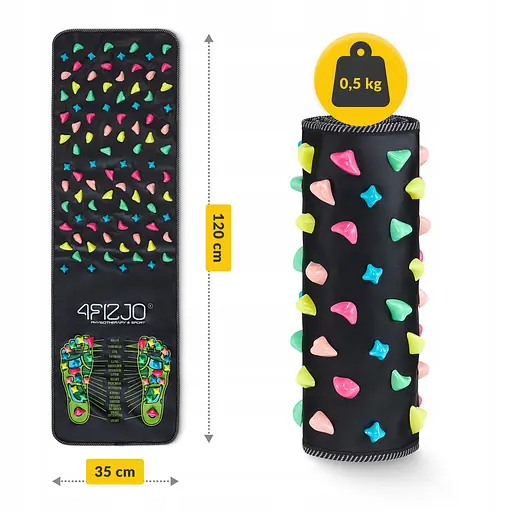 Коврик ортопедический 4FIZJO 120 x 35 см с камнями для массажа ног Black (P-5905973403160) - фото 10