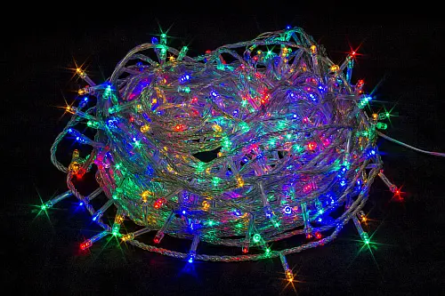 Гірлянда LED нитка на ялинку Різнокольорова 28 метрів 400 LED Laplandia новорічна від мережі прозорий провід (m.01.5T.400-)