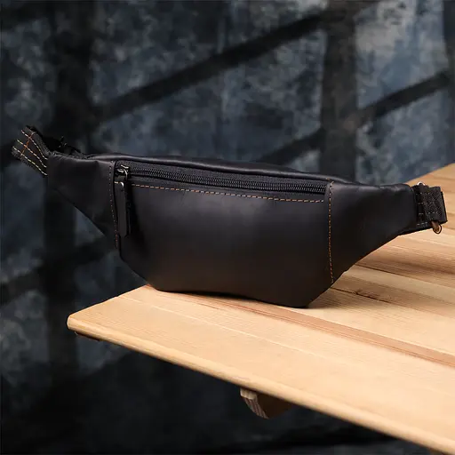 Стильна сумка-бананка для чоловіків із натуральної вінтажної шкіри SHVIGEL 34х12х4 см sum0027508 - фото 9