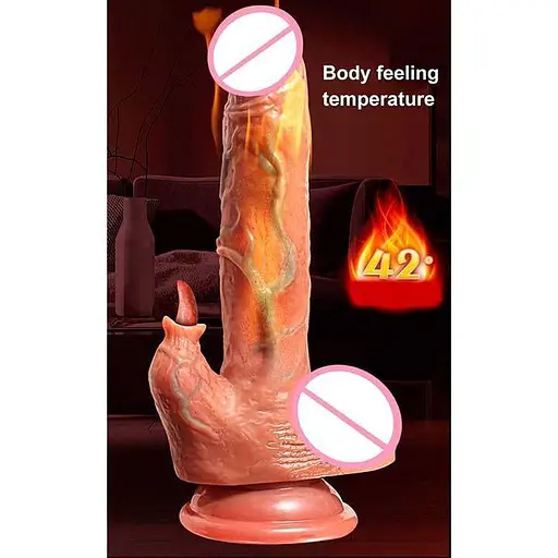 Реалистичный вибратор с подогревом для женщин 7 скоростей 19,5 см USB бежевый - фото 5