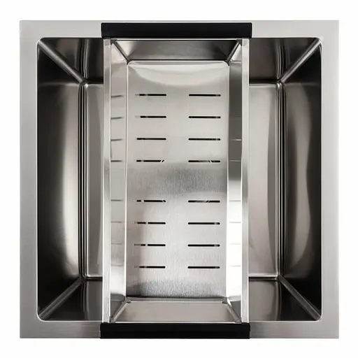 Кухонная мойка нержавейка СМ 44x44 Platinum Handmade (монтаж под столешницу), Нержавеющая сталь - фото 5